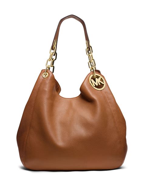 michael kors fulton large shoulder brown tote|fulton leather shoulder bag.